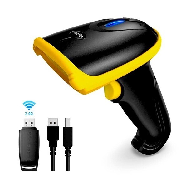 HooToo Barcode Scanner, 2.4Ghz Wireless and Wired Barcode Scanner - Picture 1 of 9